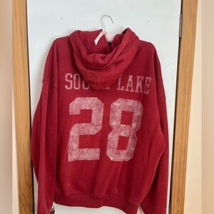 Red Acid washed Hoodie Hollister